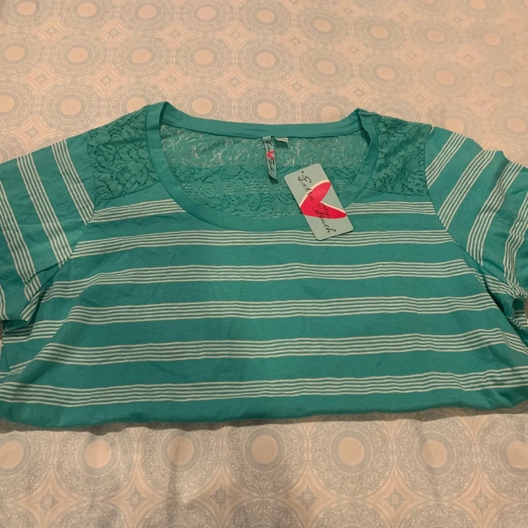 New Extra Touch Womens Blouse 2x Teal
